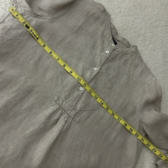 Baird McNutt x J Crew Popover Flax Irish Linen Top Size 8 - Picture 11 of 11